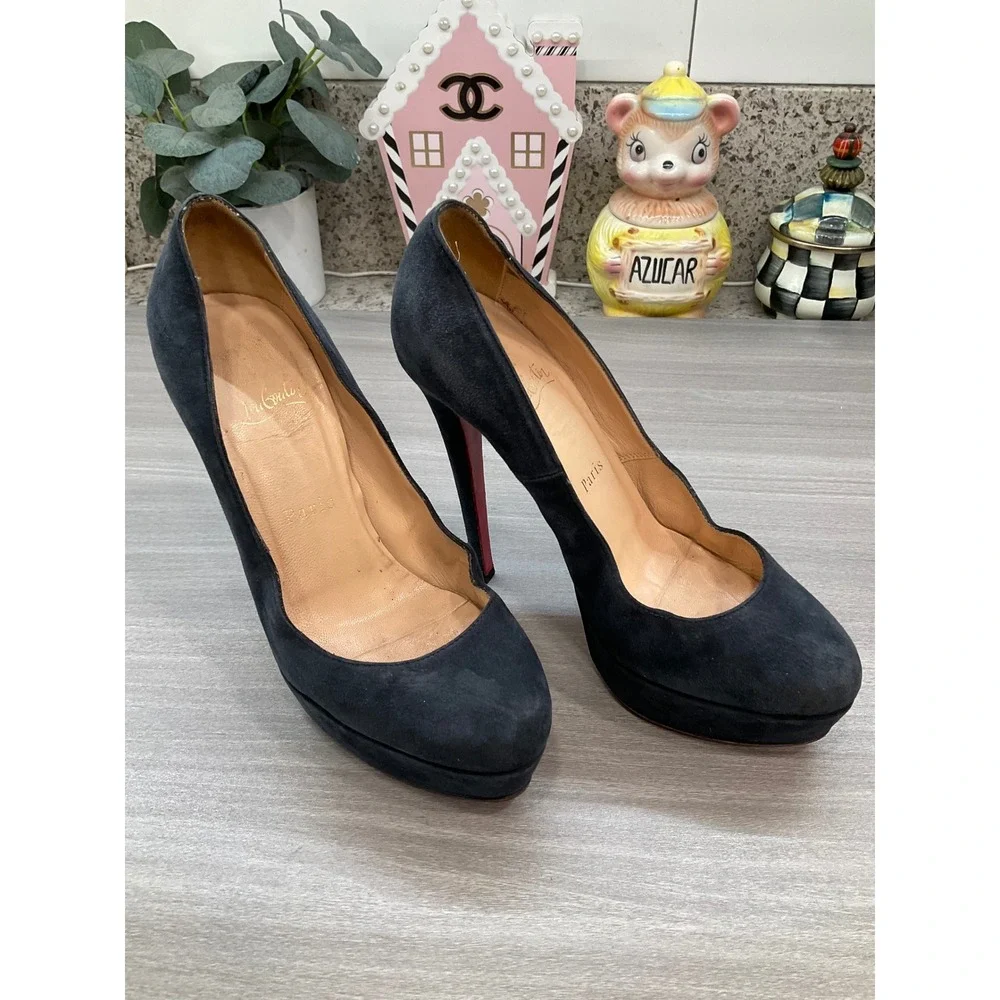 CHRISTIAN LOUBOUTIN ULTRA HIGH ULTRA SOFT SUEDE STILETTO HEELS